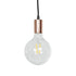 GLOBOSTAR® WHIP 77665 Μοντέρνο DIY Φωτιστικό με Υφασμάτινο Καλώδιο, Ντουί 1 x E27, Διακόπτη On/Off & Πρίζα AC 220-240V IP20 - Μαύρο & Ροζ Χρυσό - Μ150 x Π4 x Υ4cm