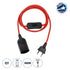 GLOBOSTAR® WHIP 77666 Μοντέρνο DIY Φωτιστικό με Υφασμάτινο Καλώδιο, Ντουί 1 x E27, Διακόπτη On/Off & Πρίζα AC 220-240V IP20 - Κόκκινο & Μαύρο - Μ140 x Π4 x Υ4cm