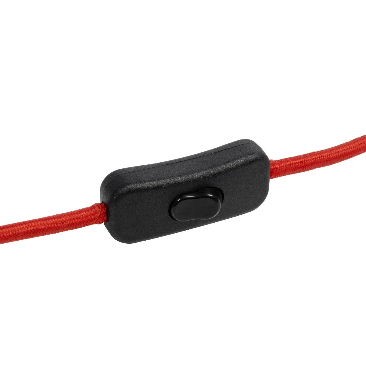 GLOBOSTAR® WHIP 77666 Μοντέρνο DIY Φωτιστικό με Υφασμάτινο Καλώδιο, Ντουί 1 x E27, Διακόπτη On/Off & Πρίζα AC 220-240V IP20 - Κόκκινο & Μαύρο - Μ140 x Π4 x Υ4cm - ledmania.gr
