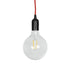 GLOBOSTAR® WHIP 77666 Μοντέρνο DIY Φωτιστικό με Υφασμάτινο Καλώδιο, Ντουί 1 x E27, Διακόπτη On/Off & Πρίζα AC 220-240V IP20 - Κόκκινο & Μαύρο - Μ140 x Π4 x Υ4cm - ledmania.gr