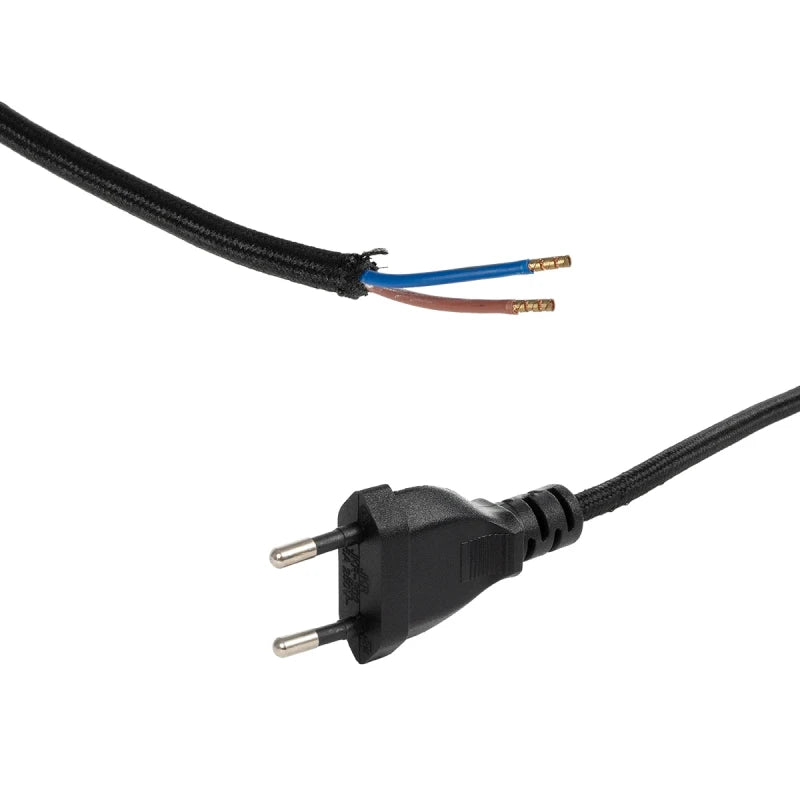 GLOBOSTAR® WHIP 77669 Μοντέρνο DIY Φωτιστικό με Υφασμάτινο Καλώδιο, Ντουί 1 x E27 & Διακόπτη On/Off AC 220-240V IP20 - Μαύρο - Μ140 x Π2.7 x Υ1.9cm - ledmania.gr
