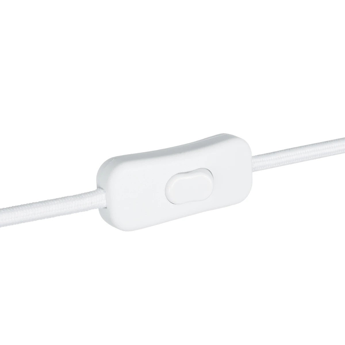 GLOBOSTAR® WHIP 77671 Μοντέρνο DIY Υφασμάτινο Καλώδιο με Διακόπτη On/Off AC 220-240V IP20 - Λευκό - Μ140 x Π2.7 x Υ1.9cm
