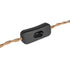 GLOBOSTAR® WHIP 77672 Μοντέρνο DIY Πλεκτό Καλώδιο με Ντουί 1 x E27, Διακόπτη On/Off & Πρίζα AC 220-240V IP20 - Καφέ & Μαύρο - Μ150 x Π2.7 x Υ1.9cm
