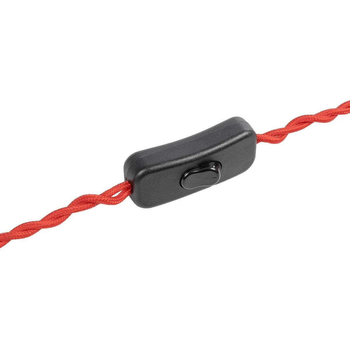 GLOBOSTAR® WHIP 77675 Μοντέρνο DIY Πλεκτό Καλώδιο με Διακόπτη On/Off AC 220-240V IP20 - Κόκκινο & Μαύρο - Μ150 x Π2.7 x Υ1.9cm