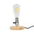 GLOBOSTAR® NOX 77703 Μοντέρνο Επιτραπέζιο Φωτιστικό Πορτατίφ με Ντουί 1 x E27 AC 220-240V IP20 - Μπεζ & Ασημί - Μ12 x Π12 x Υ9cm