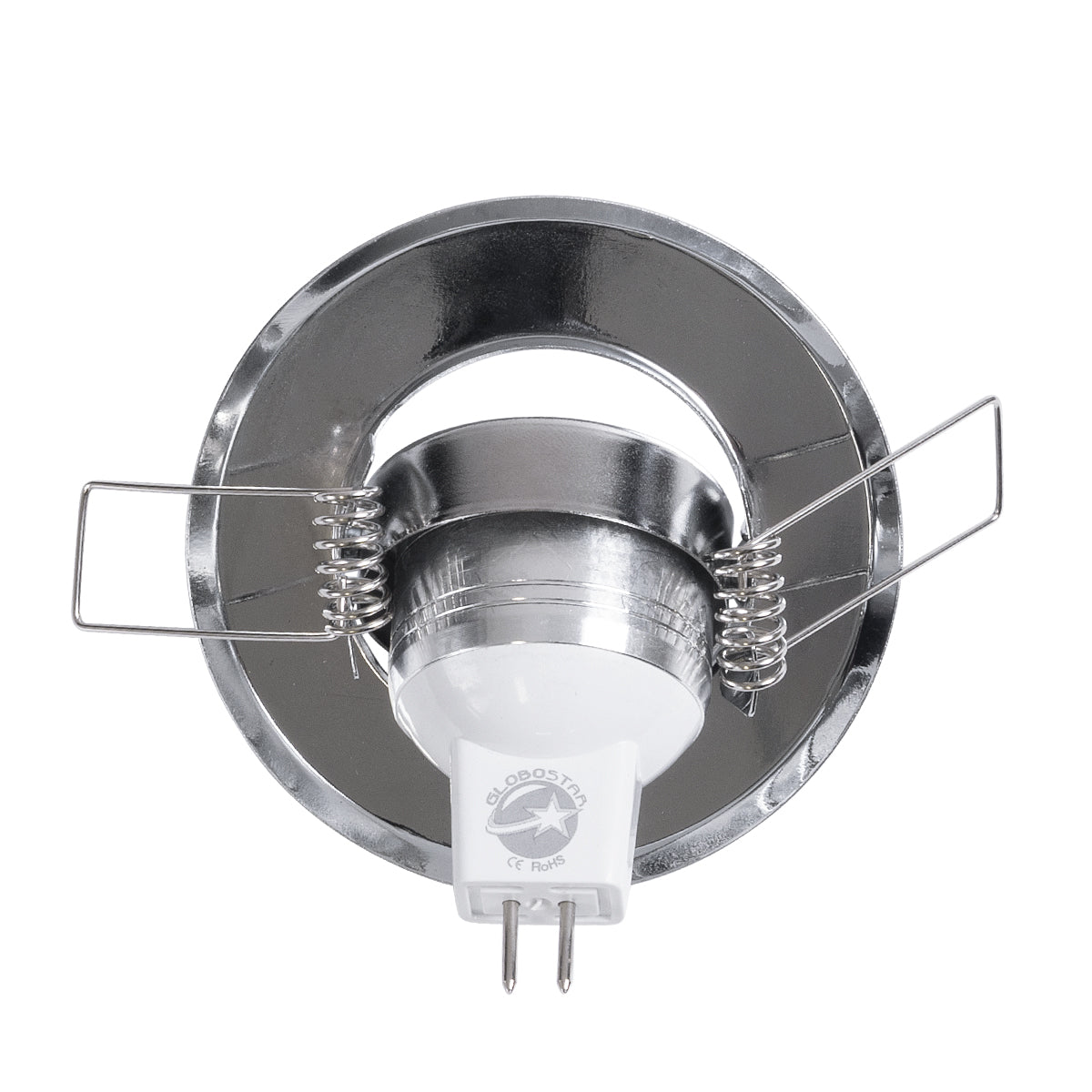 GloboStar® DELTA 77803 Χωνευτό Κινούμενο Στρόγγυλο Σποτ Οροφής για Λάμπα MR11 με Βάση GU5.3 ή GU10 - IP20 - Μεταλλικό - Φ70 x Υ21mm - Χρώμιο Νίκελ - 5 Χρόνια Εγγύηση - ledmania.gr