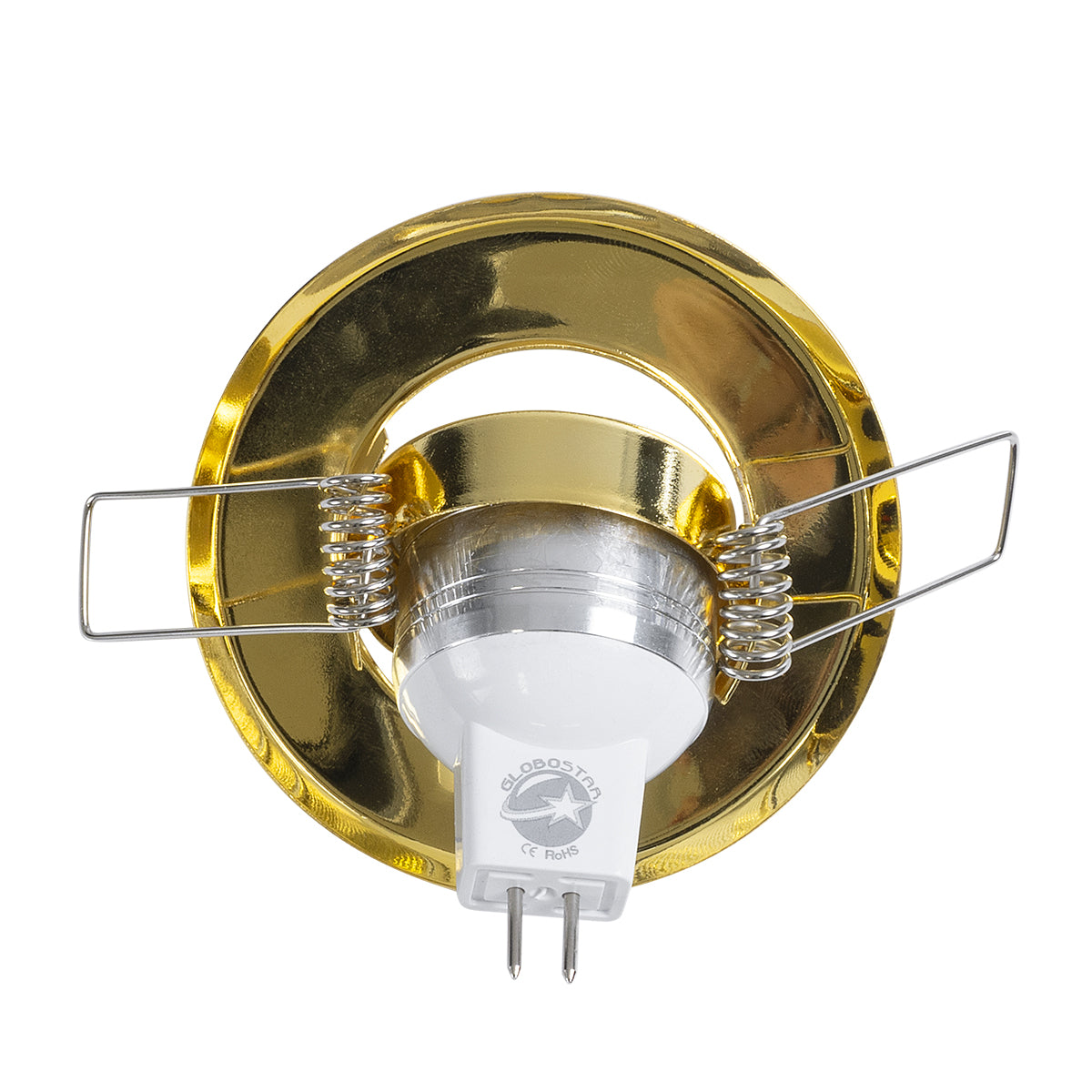 GloboStar® DELTA 77804 Χωνευτό Κινούμενο Στρόγγυλο Σποτ Οροφής για Λάμπα MR11 με Βάση GU5.3 ή GU10 - IP20 - Μεταλλικό - Φ70 x Υ21mm - Χρυσό Πλατίνα - 5 Χρόνια Εγγύηση - ledmania.gr