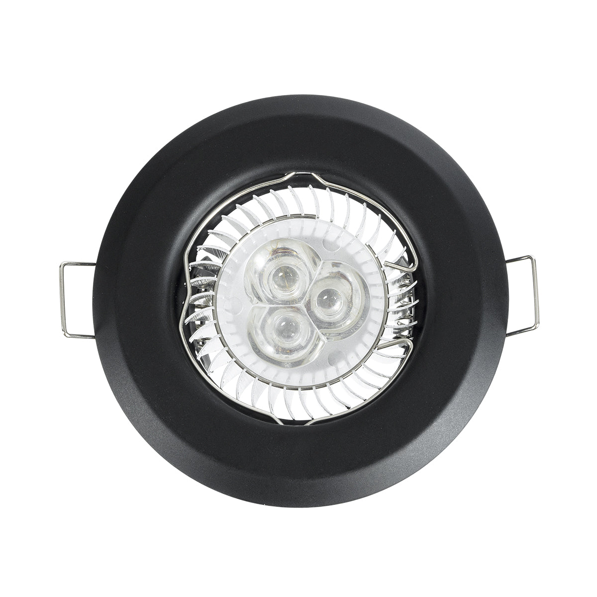 GloboStar® DELTA 77808 Χωνευτό Στρόγγυλο Σποτ Οροφής για Λάμπα MR16 με Βάση GU5.3 ή GU10 - IP20 - Μεταλλικό - Φ83 x Υ31mm - Μαύρο - 5 Χρόνια Εγγύηση - ledmania.gr