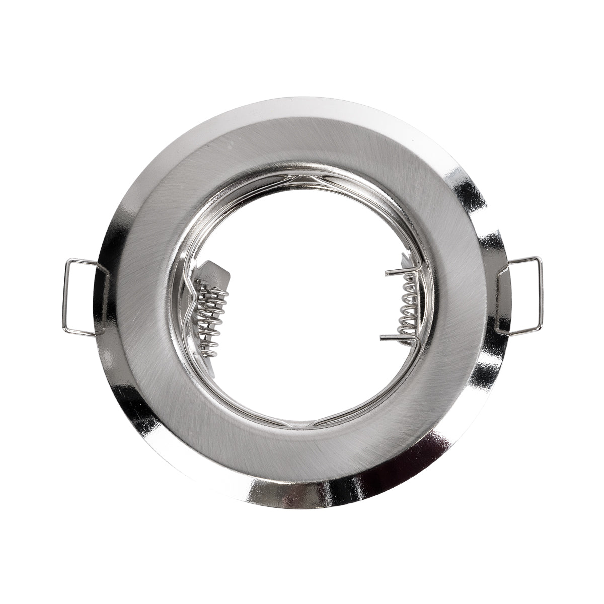 GLOBOSTAR® RAFY 77809 Χωνευτή Βάση για Σποτ MR16 με Ντουί GU10/GU5.3 IP20 - Νίκελ Βούρτσας - Μ8.3 x Π8.3 x Υ3.1cm / Q6cm - ledmania.gr