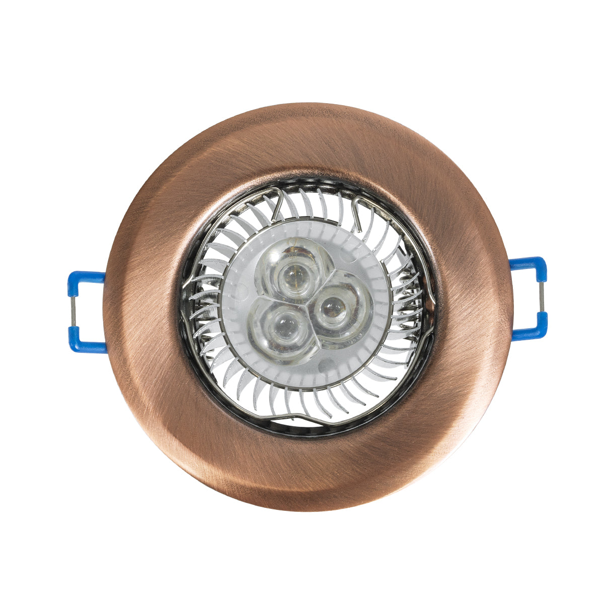 GloboStar® DELTA 77812 Χωνευτό Στρόγγυλο Σποτ Οροφής για Λάμπα MR16 με Βάση GU5.3 ή GU10 - IP20 - Μεταλλικό - Φ83 x Υ31mm - Χάλκινο - 5 Χρόνια Εγγύηση - ledmania.gr