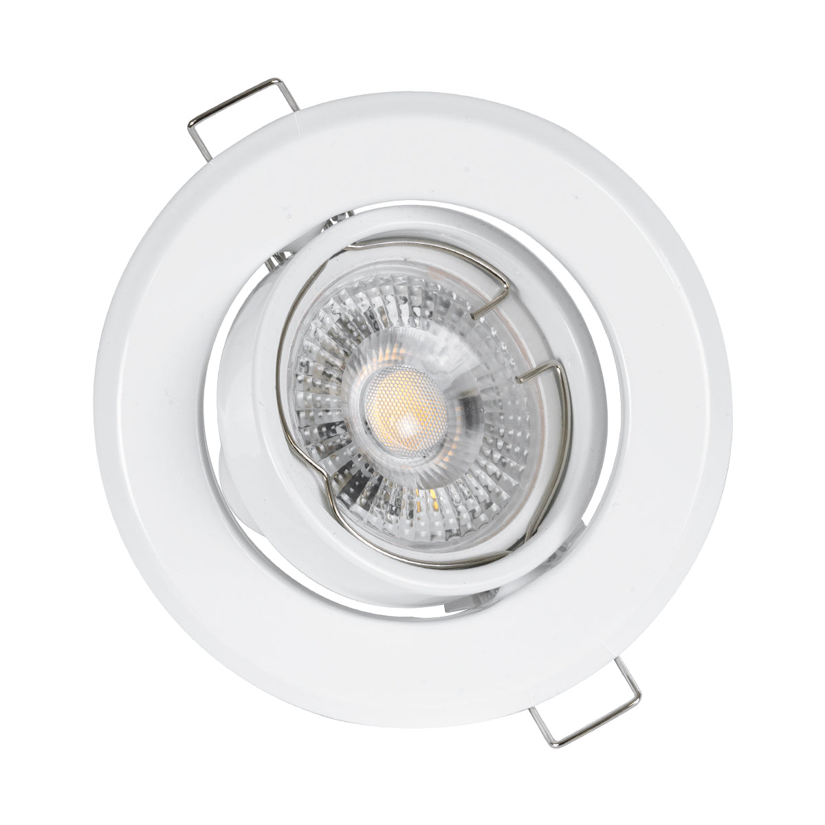 GLOBOSTAR® RAFY 77814 Χωνευτή Κινούμενη Βάση για Σποτ MR16 με Ντουί GU10/GU5.3 IP20 - Λευκό - Μ9.2 x Π9.2 x Υ3.1cm / Q7cm - ledmania.gr