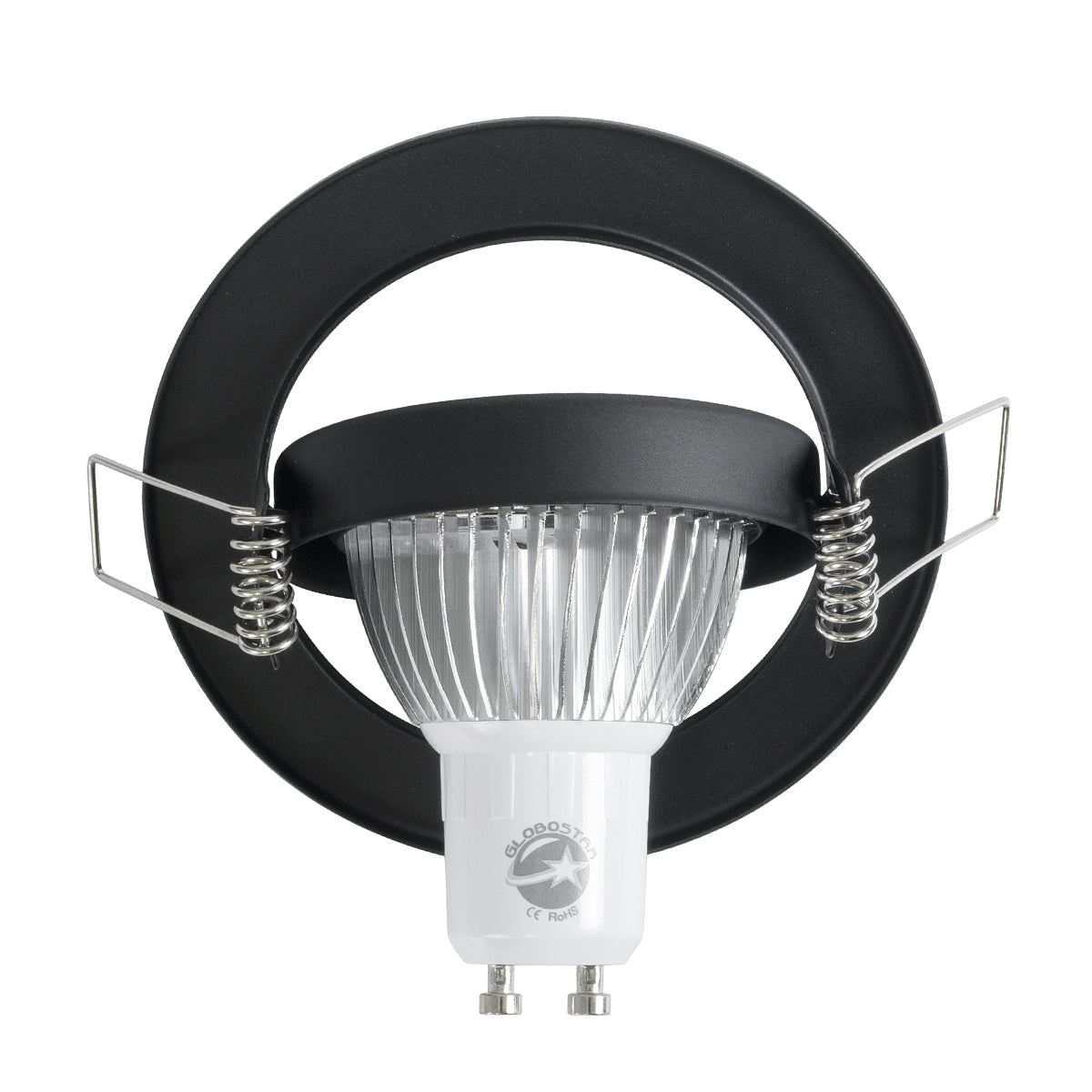 GloboStar® DELTA 77815 Χωνευτό Κινούμενο Στρόγγυλο Σποτ Οροφής για Λάμπα MR16 με Βάση GU5.3 ή GU10 - IP20 - Μεταλλικό - Φ92 x Υ28mm- Μαύρο - 5 Χρόνια Εγγύηση - ledmania.gr