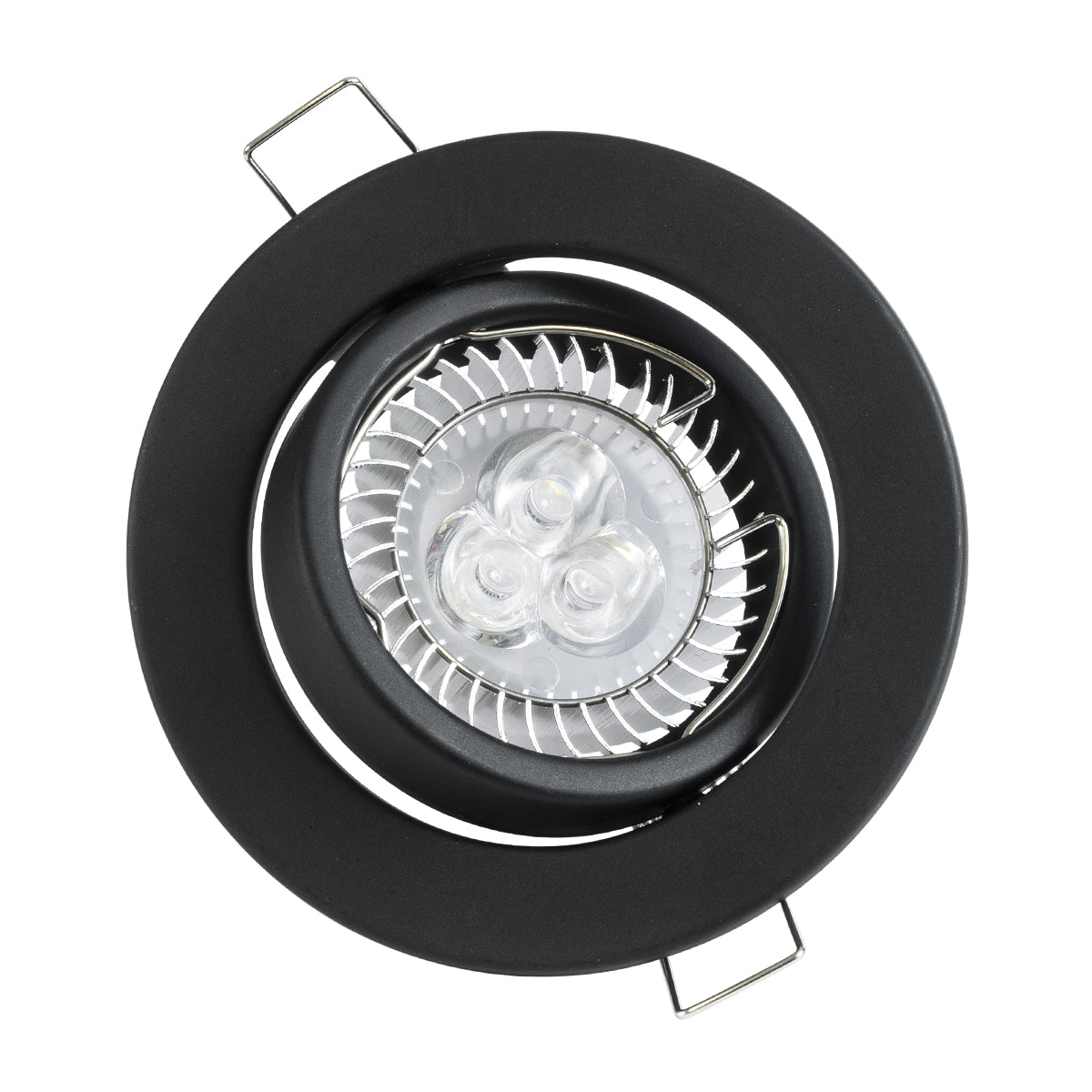 GloboStar® DELTA 77815 Χωνευτό Κινούμενο Στρόγγυλο Σποτ Οροφής για Λάμπα MR16 με Βάση GU5.3 ή GU10 - IP20 - Μεταλλικό - Φ92 x Υ28mm- Μαύρο - 5 Χρόνια Εγγύηση - ledmania.gr