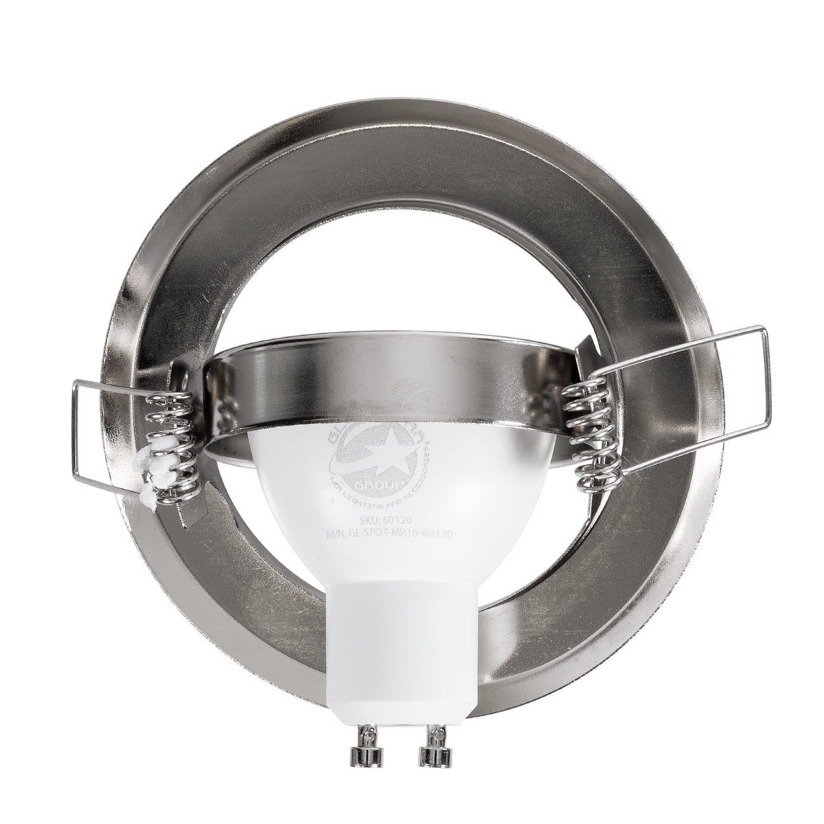 GloboStar® DELTA 77816 Χωνευτό Κινούμενο Στρόγγυλο Σποτ Οροφής για Λάμπα MR16 με Βάση GU5.3 ή GU10 - IP20 - Μεταλλικό - Φ92 x Υ28mm - Ασημί Νίκελ - 5 Χρόνια Εγγύηση - ledmania.gr