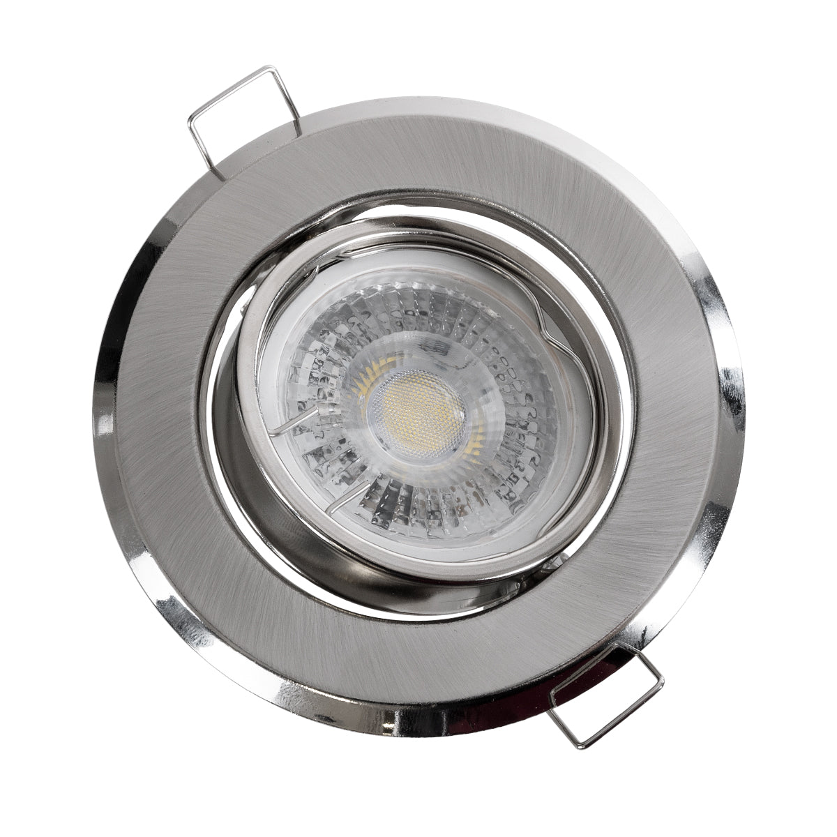 GloboStar® DELTA 77816 Χωνευτό Κινούμενο Στρόγγυλο Σποτ Οροφής για Λάμπα MR16 με Βάση GU5.3 ή GU10 - IP20 - Μεταλλικό - Φ92 x Υ28mm - Ασημί Νίκελ - 5 Χρόνια Εγγύηση - ledmania.gr
