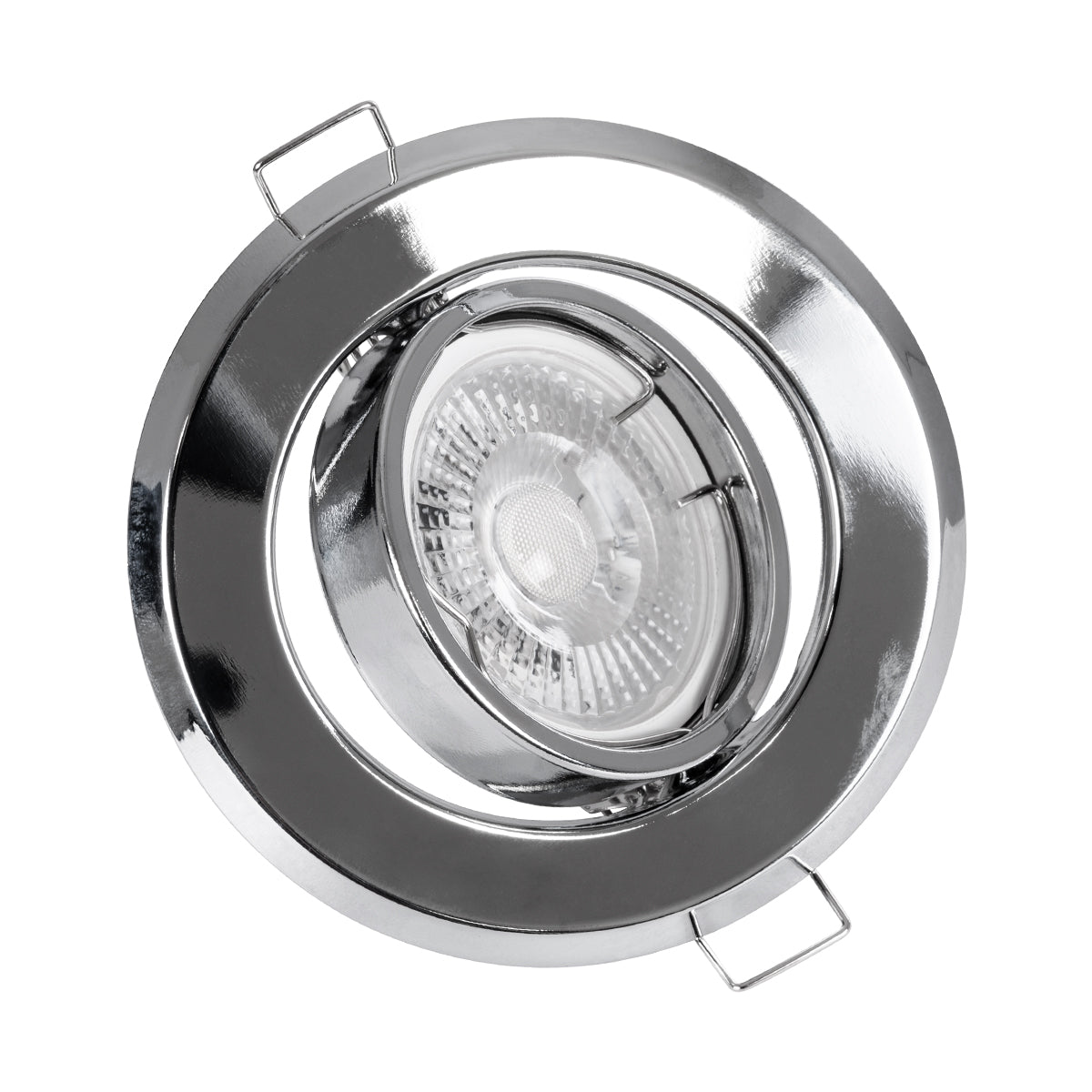 GloboStar® DELTA 77817 Χωνευτό Κινούμενο Στρόγγυλο Σποτ Οροφής για Λάμπα MR16 με Βάση GU5.3 ή GU10 - IP20 - Μεταλλικό - Φ92 x Υ28mm - Ασημί Νίκελ - 5 Χρόνια Εγγύηση - ledmania.gr