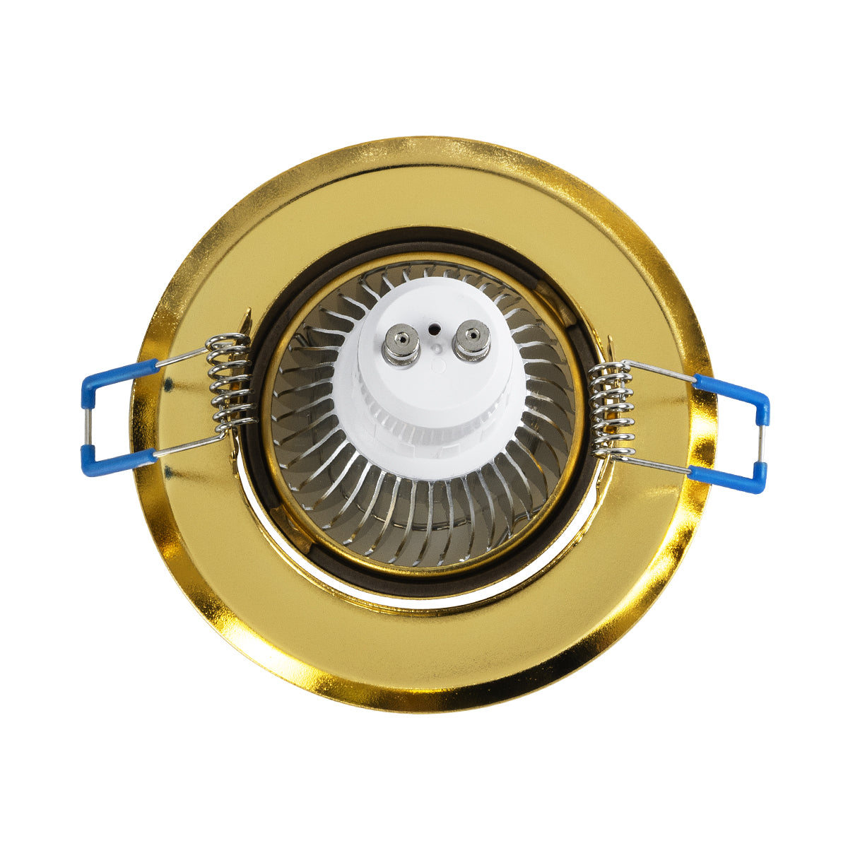 GloboStar® DELTA 77818 Χωνευτό Κινούμενο Στρόγγυλο Σποτ Οροφής για Λάμπα MR16 με Βάση GU5.3 ή GU10 - IP20 - Μεταλλικό - Φ92 x Υ28mm - Χρυσό Πλατίνα - 5 Χρόνια Εγγύηση - ledmania.gr