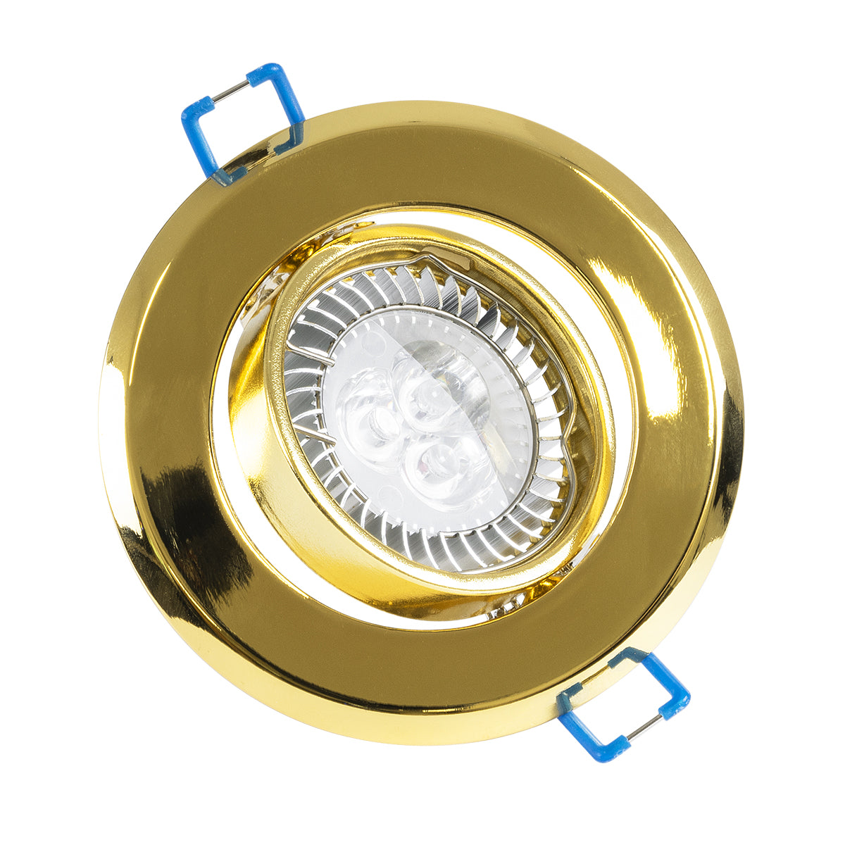 GloboStar® DELTA 77818 Χωνευτό Κινούμενο Στρόγγυλο Σποτ Οροφής για Λάμπα MR16 με Βάση GU5.3 ή GU10 - IP20 - Μεταλλικό - Φ92 x Υ28mm - Χρυσό Πλατίνα - 5 Χρόνια Εγγύηση - ledmania.gr