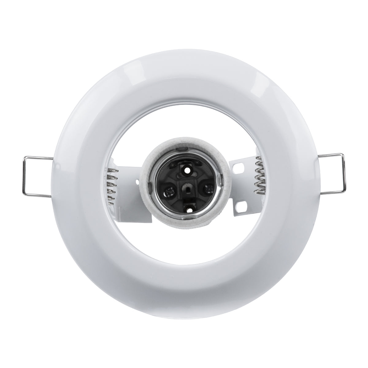GloboStar® ACIDA 77844 Χωνευτή Στρογγυλή Μεταλλική Βάση Μπετού για Λάμπα R63 με Ντουί E27 AC 220-240V IP20 Φ11 x Υ11cm - Λευκή - 5 Years Warranty - ledmania.gr