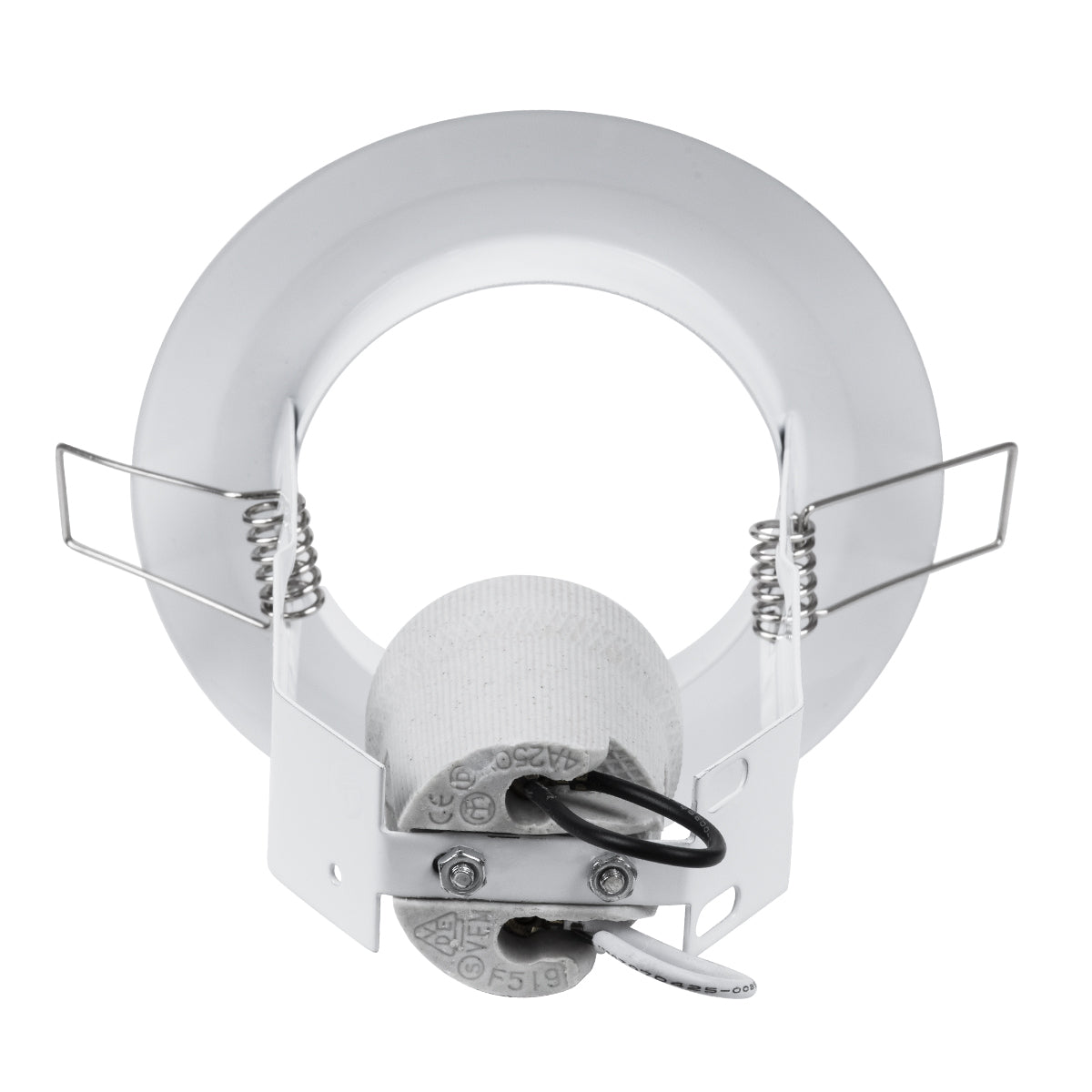 GloboStar® ACIDA 77844 Χωνευτή Στρογγυλή Μεταλλική Βάση Μπετού για Λάμπα R63 με Ντουί E27 AC 220-240V IP20 Φ11 x Υ11cm - Λευκή - 5 Years Warranty - ledmania.gr