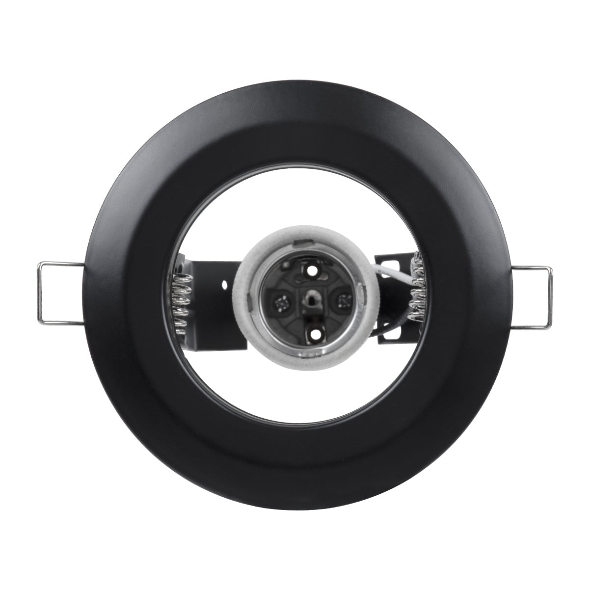 GloboStar® ACIDA 77845 Χωνευτή Στρογγυλή Μεταλλική Βάση Μπετού για Λάμπα R63 με Ντουί E27 AC 220-240V IP20 Φ11 x Υ11cm - Μαύρη - 5 Years Warranty - ledmania.gr