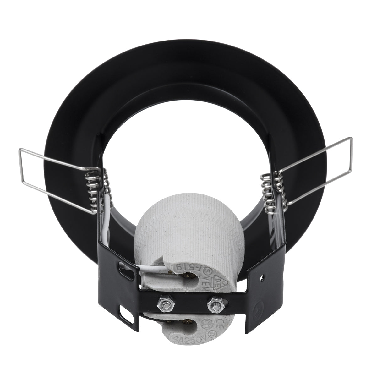 GloboStar® ACIDA 77845 Χωνευτή Στρογγυλή Μεταλλική Βάση Μπετού για Λάμπα R63 με Ντουί E27 AC 220-240V IP20 Φ11 x Υ11cm - Μαύρη - 5 Years Warranty - ledmania.gr