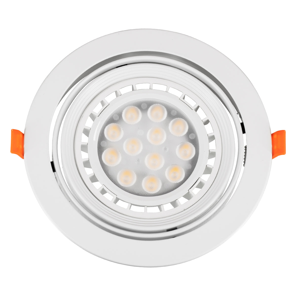 GLOBOSTAR® VITA 77850 Χωνευτή Κινούμενη Βάση για Σποτ AR111 με Ντουί GU10/GU5.3 IP20 - Λευκό - Μ17 x Π17 x Υ4.5cm / Q16cm - ledmania.gr