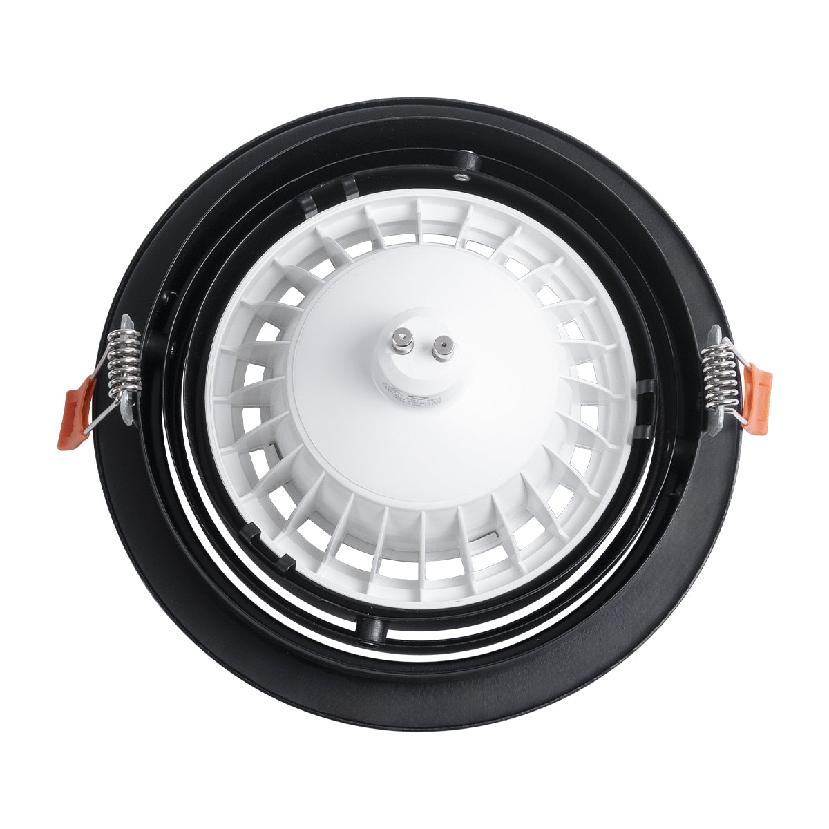 GloboStar® VITA 77851 Χωνευτό Κινούμενο Στρογγυλό Σποτ Οροφής για Λάμπα AR111 - IP20 - Χυτό Αλουμίνιο - Φ17 x Υ4.5cm - Μαύρο - 5 Χρόνια Εγγύηση - ledmania.gr