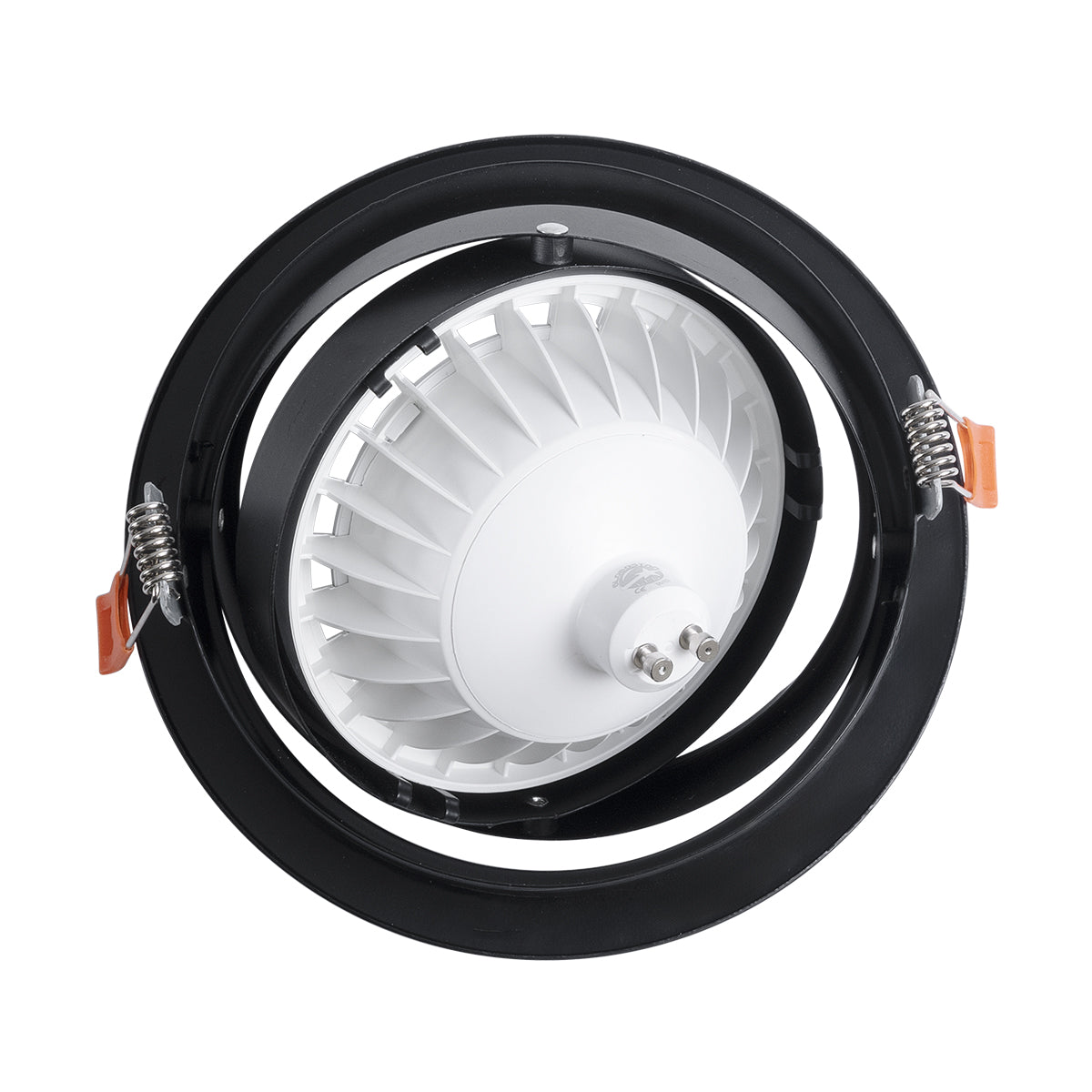 GloboStar® VITA 77851 Χωνευτό Κινούμενο Στρογγυλό Σποτ Οροφής για Λάμπα AR111 - IP20 - Χυτό Αλουμίνιο - Φ17 x Υ4.5cm - Μαύρο - 5 Χρόνια Εγγύηση - ledmania.gr