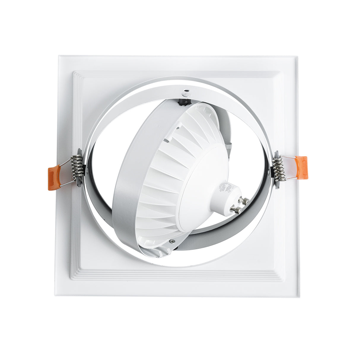GloboStar® VITA 77852 Χωνευτό Κινούμενο Τετράγωνο Σποτ Οροφής για Λάμπα AR111 - IP20 - Χυτό Αλουμίνιο - Μ18 x Π18 x Υ4.5cm - Λευκό - 5 Χρόνια Εγγύηση - ledmania.gr