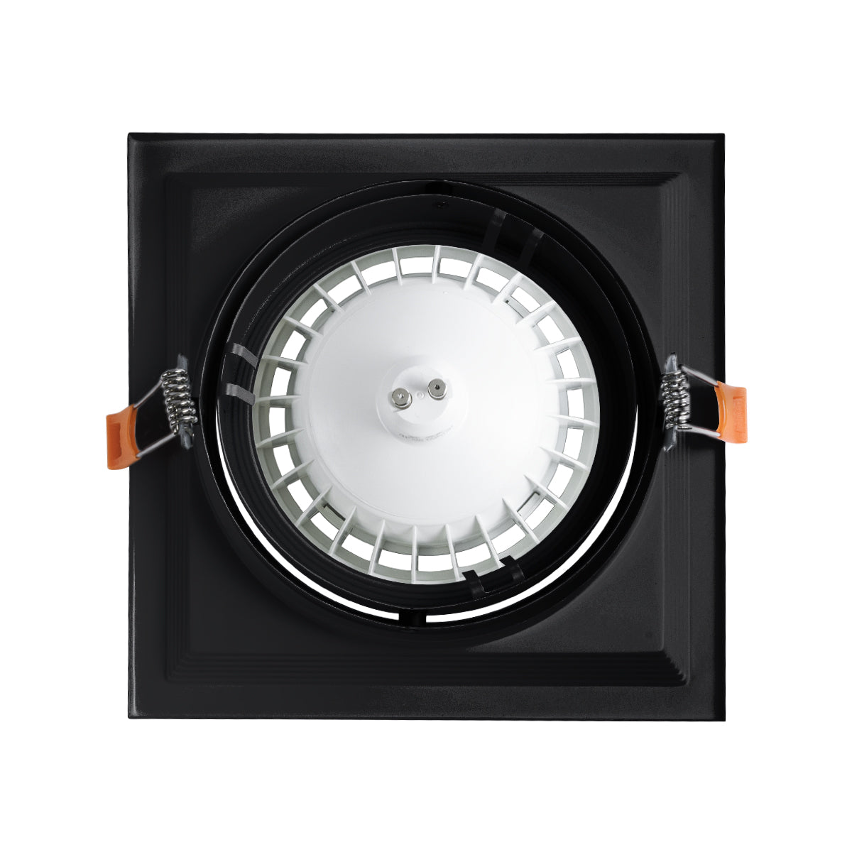 GloboStar® VITA 77853 Χωνευτό Κινούμενο Τετράγωνο Σποτ Οροφής για Λάμπα AR111 - IP20 - Χυτό Αλουμίνιο - Μ18 x Π18 x Υ4.5cm - Μαύρο - 5 Χρόνια Εγγύηση - ledmania.gr