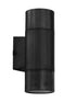 GLOBOSTAR® WALLY 77877 Μοντέρνο Φωτιστικό Τοίχου - Απλίκα με Ντουί 2 x GU10 AC 220-240V Αδιάβροχο IP65 - Μαύρο Ματ - Μ6.5 x Π9 x Υ18cm