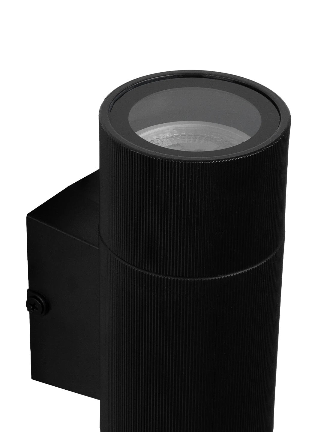 GLOBOSTAR® WALLY 77877 Μοντέρνο Φωτιστικό Τοίχου - Απλίκα με Ντουί 2 x GU10 AC 220-240V Αδιάβροχο IP65 - Μαύρο Ματ - Μ6.5 x Π9 x Υ18cm