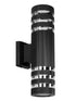 GLOBOSTAR® ORION 77887 Μοντέρνο Φωτιστικό Τοίχου - Απλίκα με Ντουί 2 x GU10 AC 220-240V Αδιάβροχο IP65 - Μαύρο Ματ - Μ9 x Π15 x Υ35.5cm
