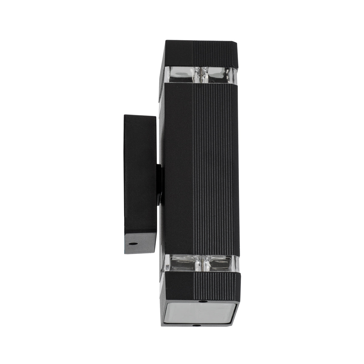 GLOBOSTAR® QUATRO 77893 Μοντέρνο Φωτιστικό Τοίχου - Απλίκα με Ντουί 2 x GU10 AC 220-240V Αδιάβροχο IP65 - Μαύρο Ματ - Μ11 x Π10 x Υ25.5cm