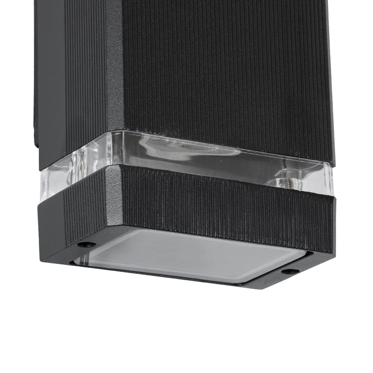 GLOBOSTAR® QUATRO 77893 Μοντέρνο Φωτιστικό Τοίχου - Απλίκα με Ντουί 2 x GU10 AC 220-240V Αδιάβροχο IP65 - Μαύρο Ματ - Μ11 x Π10 x Υ25.5cm