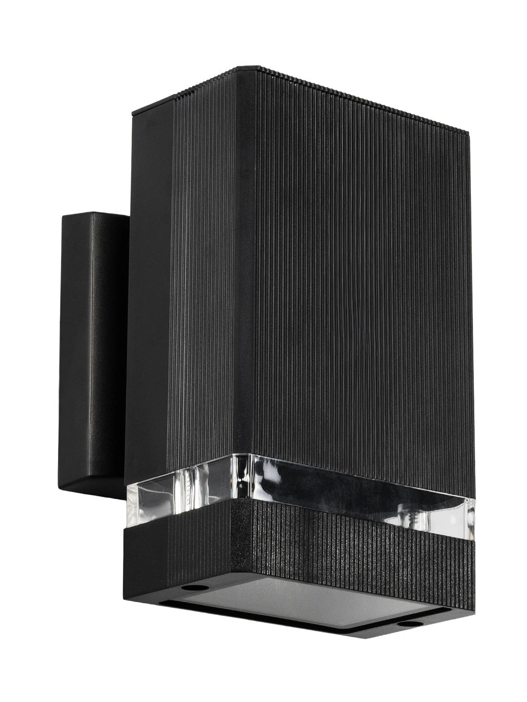 GLOBOSTAR® QUATRO 77896 Μοντέρνο Φωτιστικό Τοίχου - Απλίκα με Ντουί 1 x GU10 AC 220-240V Αδιάβροχο IP65 - Μαύρο Ματ - Μ11 x Π13 x Υ17.5cm