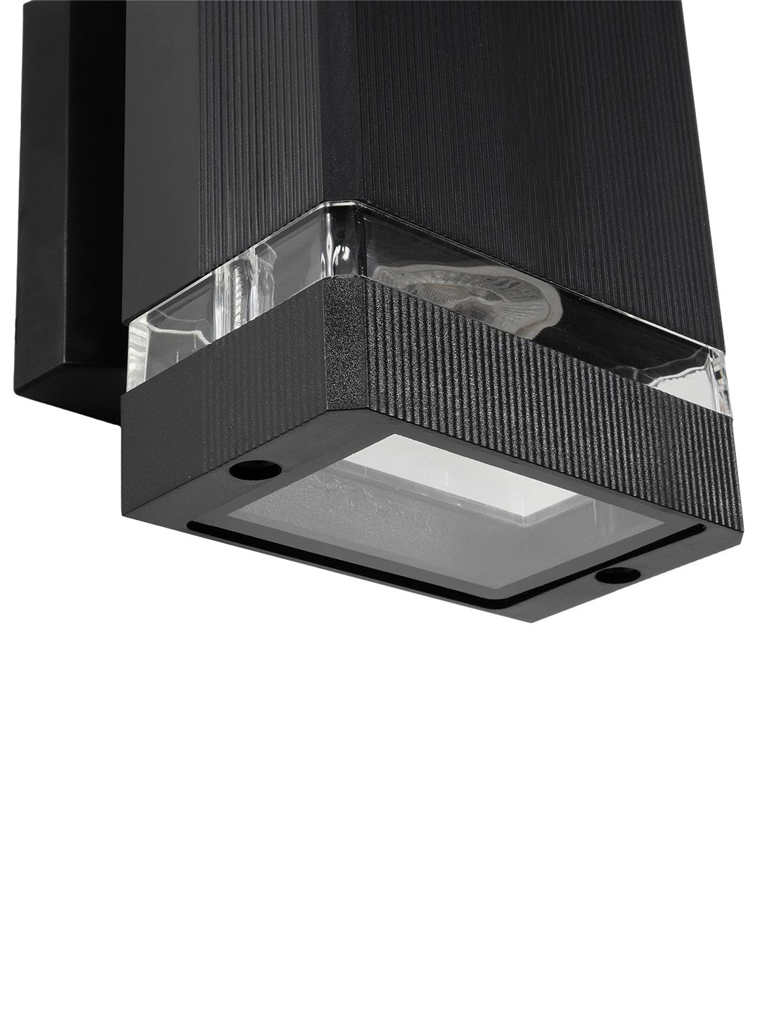 GLOBOSTAR® QUATRO 77897 Μοντέρνο Φωτιστικό Τοίχου - Απλίκα με Ντουί 2 x GU10 AC 220-240V Αδιάβροχο IP65 - Μαύρο Ματ - Μ11 x Π13 x Υ21.5cm