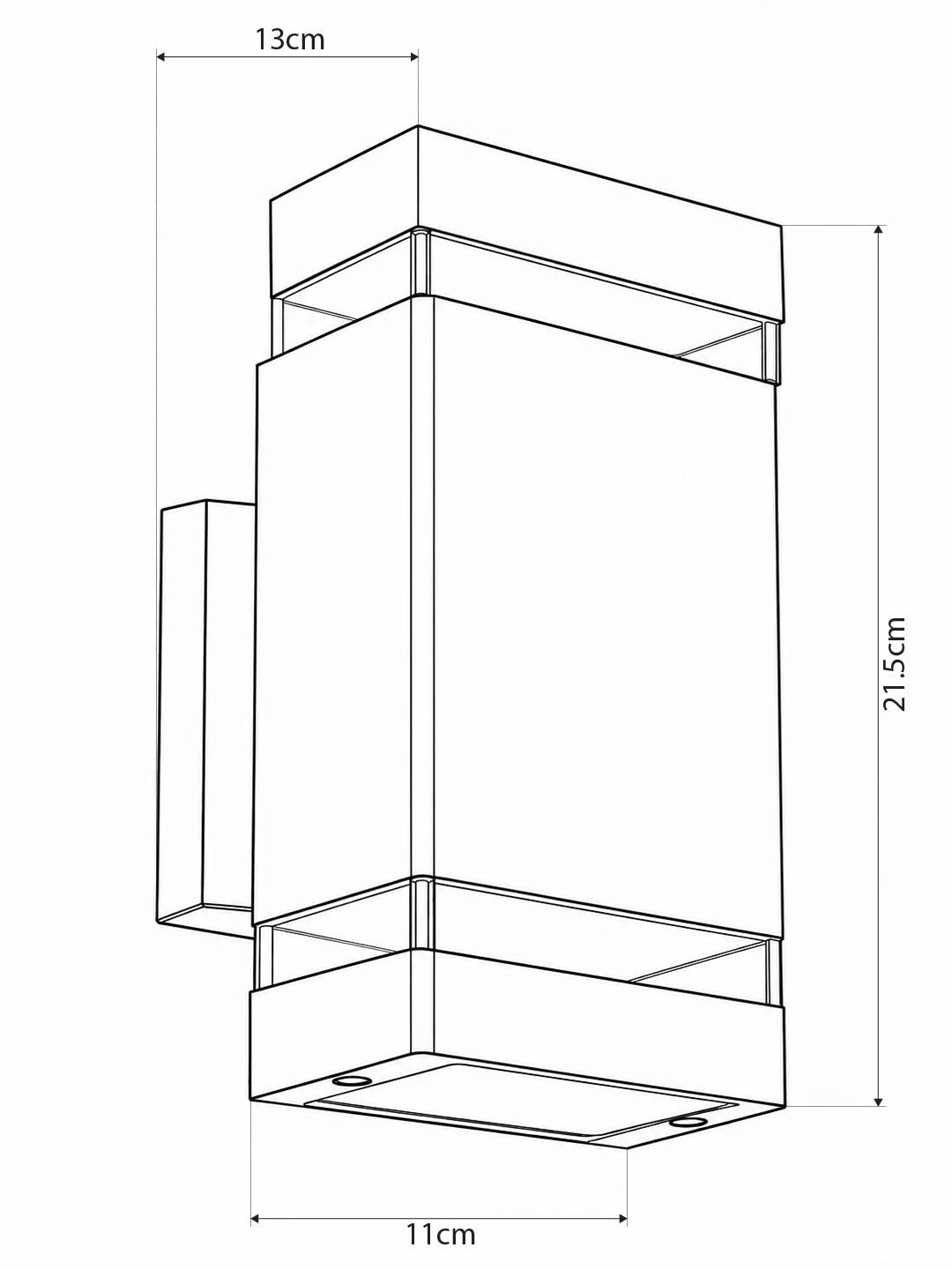 GLOBOSTAR® QUATRO 77897 Μοντέρνο Φωτιστικό Τοίχου - Απλίκα με Ντουί 2 x GU10 AC 220-240V Αδιάβροχο IP65 - Μαύρο Ματ - Μ11 x Π13 x Υ21.5cm