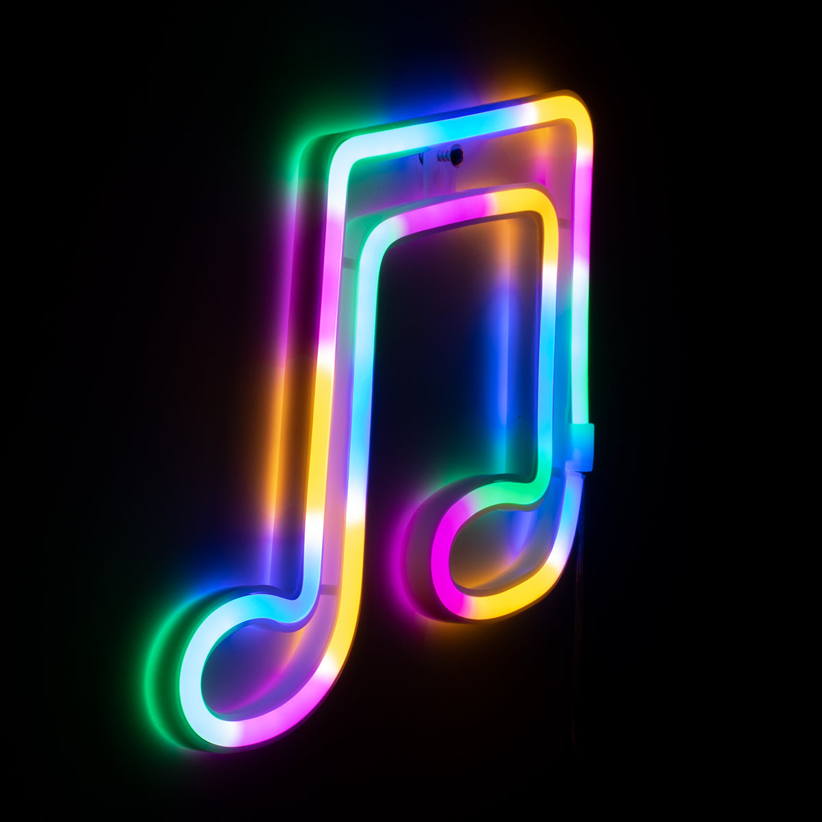 GloboStar® 78567 Φωτιστικό Ταμπέλα Φωτεινή Επιγραφή NEON LED Σήμανσης MUSIC NOTE 5W με Καλώδιο Τροφοδοσίας USB - Μπαταρίας 3xAAA (Δεν Περιλαμβάνονται) - Πολύχρωμη RGB - ledmania.gr