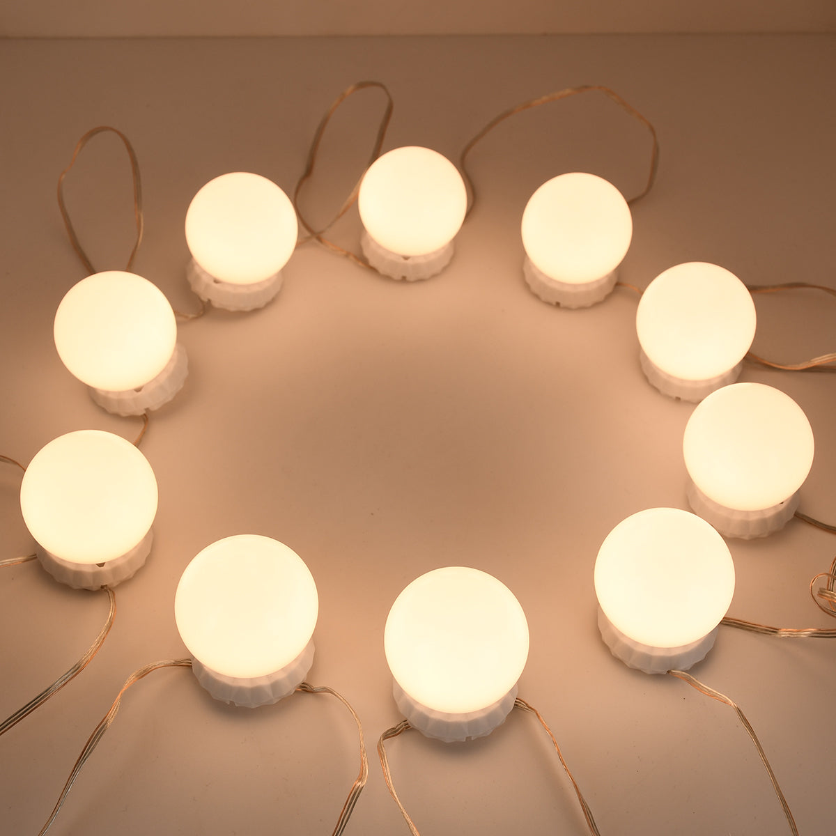 GLOBOSTAR® MIRRORPEARLS 79047 Μοντέρνο Φωτιστικό Γιρλάντα Καθρέπτη Μακιγιάζ με USB 5.0 LED 8W 800lm 260° DC 5V Αδιάβροχο IP54 Ρυθμιζόμενο Λευκό CCT με Ενσωματωμένο Χειριστήριο από 2700K έως 6000K Dimmable - Sanan SMD Chip - Λευκό - Μ200 x Π4.5 x Υ4.9cm...