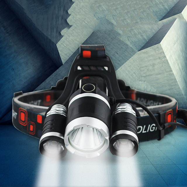 GloboStar® 79057 Φακός Κεφαλής Επαναφορτιζόμενος LED CREE XML2-T6 Chip 30 Watt 3000lm με 2 x 18650 Μπαταρίες 6000mAh Ψυχρό Λευκό 6000K - ledmania.gr