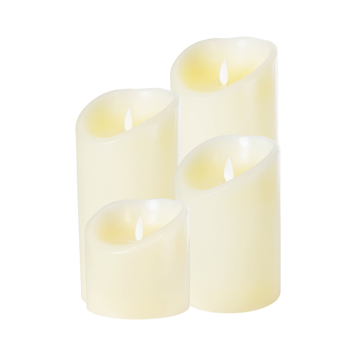 GLOBOSTAR® FIREFLAME 79544 Διακοσμητικό Κερί Παραφίνης με Εφέ Κινούμενης Φλόγας & IR Ασύρματο Χειριστήριο LED 0.5W 25lm 180° DC 3V με 2xAA Μπαταρίες IP20 Θερμό Λευκό 2700K Dimmable - Μπεζ -  Μ10 x Π10 x Υ25cm - 2 Χρόνια Εγγύηση