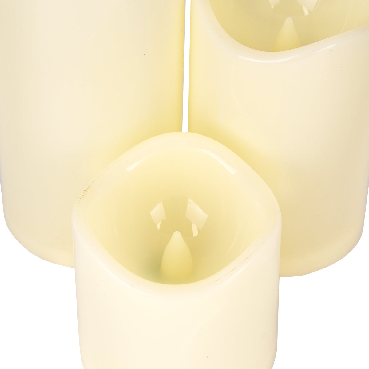 GloboStar® 79552 ΣΕΤ 3 Διακοσμητικών Realistic Κεριών με LED - Μπαταρίας & Ασύρματο Χειριστήριο IR Θερμό Λευκό 3000K Dimmable - ledmania.gr