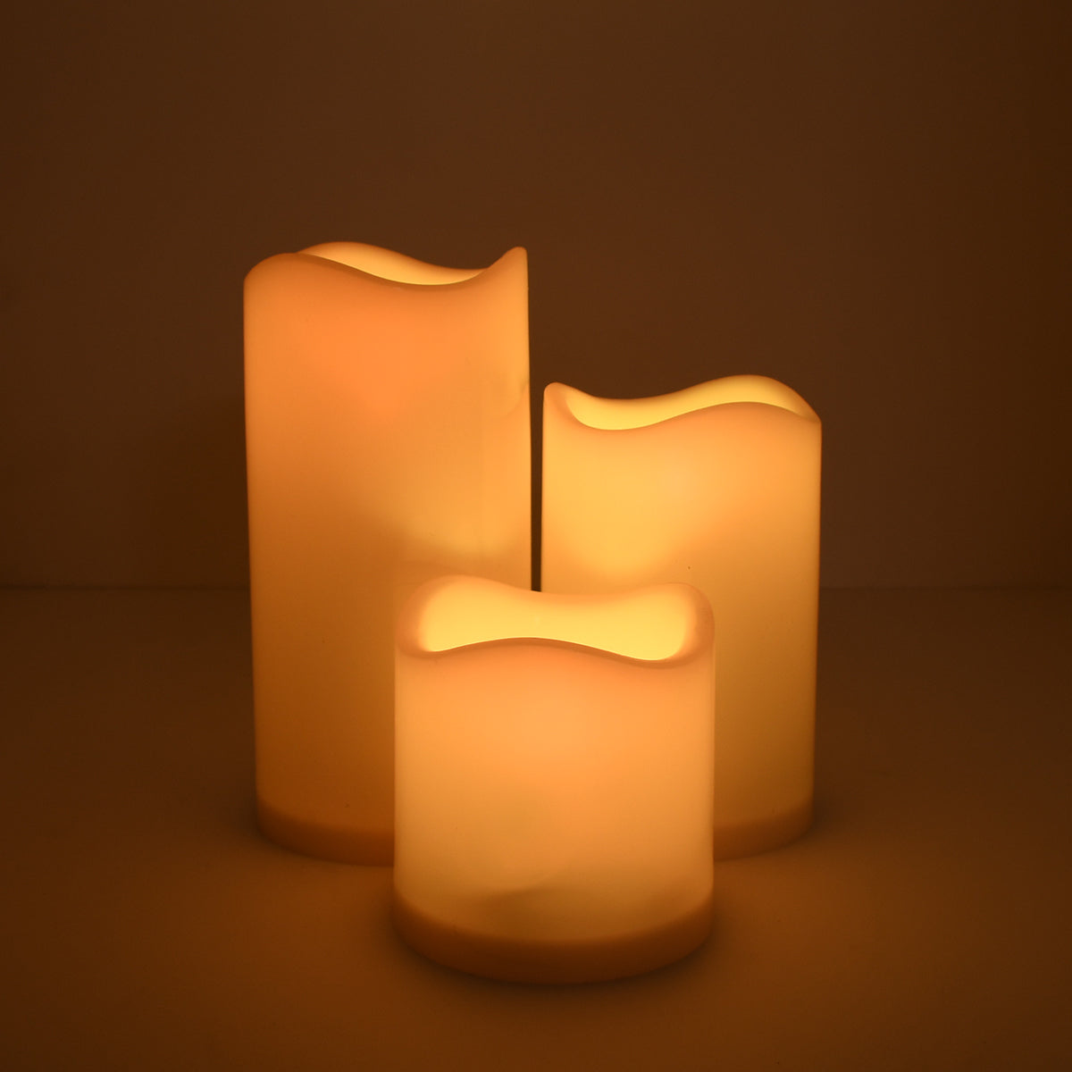 GloboStar® 79552 ΣΕΤ 3 Διακοσμητικών Realistic Κεριών με LED - Μπαταρίας & Ασύρματο Χειριστήριο IR Θερμό Λευκό 3000K Dimmable - ledmania.gr