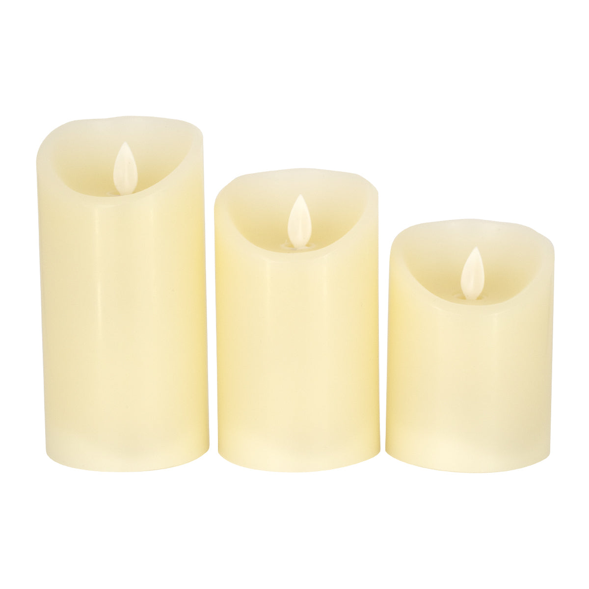 GLOBOSTAR® EVERFLAME 79555 Διακοσμητικό Κερί Παραφίνης με IR Ασύρματο Χειριστήριο LED 0.5W 30lm 120° DC 3.2V με 2xAA Μπαταρίες IP20 Θερμό Λευκό 2700K Dimmable - Μ7.5 x Π7.5 x Υ15cm - Πακέτο 3 Τεμαχίων - 1 Χρόνο Εγγύηση - ledmania.gr