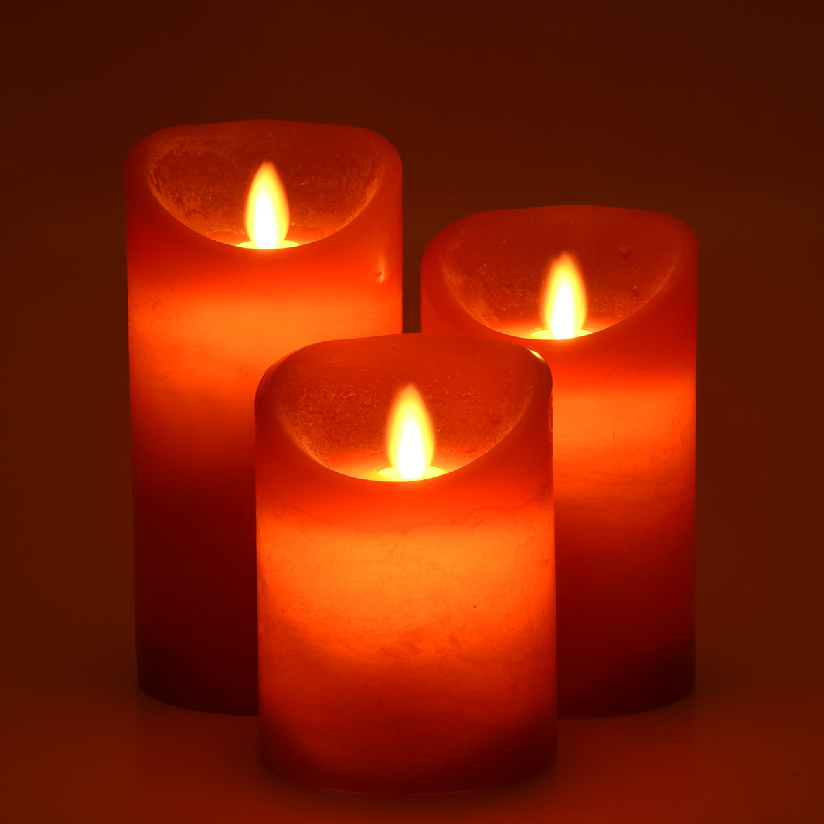 GLOBOSTAR® FIREFLAME 79558 Διακοσμητικό Κερί Παραφίνης με Εφέ Κινούμενης Φλόγας & IR Ασύρματο Χειριστήριο LED 0.5W 25lm 120° DC 3V με 2xAA Μπαταρίες IP20 Θερμό Λευκό 2700K Dimmable - Κόκκινο - Μ7.5 x Π7.5 x Υ15cm - Πακέτο 3 Τεμαχίων - 1 Χρόνο Εγγύηση