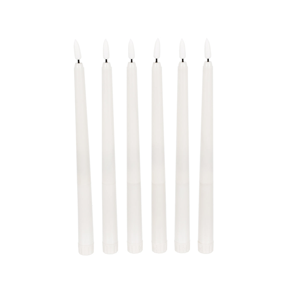 GloboStar® 79563 ΣΕΤ 6 Διακοσμητικών Realistic Κεριών Κηροπηγίου με LED Εφέ Κινούμενης Φλόγας - Μπαταρίας & Ασύρματο Χειριστήριο IR Θερμό Λευκό 2700K Dimmable - ledmania.gr
