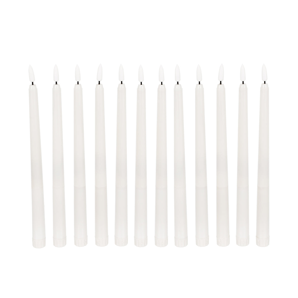 GLOBOSTAR® CANDLESTICKS 79564 Διακοσμητικό Κερi Κηροπηγίου με Εφέ Κινούμενης Φλόγας & IR Ασύρματο Χειριστήριο LED 0.5W 25lm 180° DC 3V με 2xAA Μπαταρίες IP20 Θερμό Λευκό 2700K - Λευκό - Μ2 x Π2 x Υ27.5cm - Πακέτο 12 Τεμαχίων - 2 Χρόνια Εγγύηση