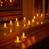 GLOBOSTAR® FIREFLAME 79565 Διακοσμητικά Κεράκια Ρεσώ με Εφέ Κινούμενης Φλόγας & Βάση Φόρτισης LED 0.2W 5lm 180° DC 1.2V με 12x Επαναφορτιζόμενες Μπαταρίες Ni-MH IP20 Θερμό Λευκό 2700K - Λευκό - Μ3.9 x Π3.9 x Υ4.9cm - Πακέτο 6 Τεμαχίων - 2 Χρόνια Εγγύηση